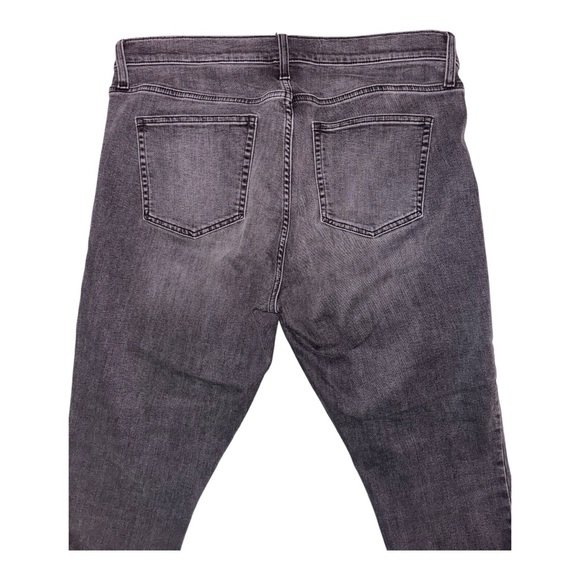 GAP True Skinny Midrise Black Button Fly Unfinished Hem Cropped Jeans Plus 33 - Picture 6 of 6